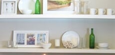 Floating White Shelves